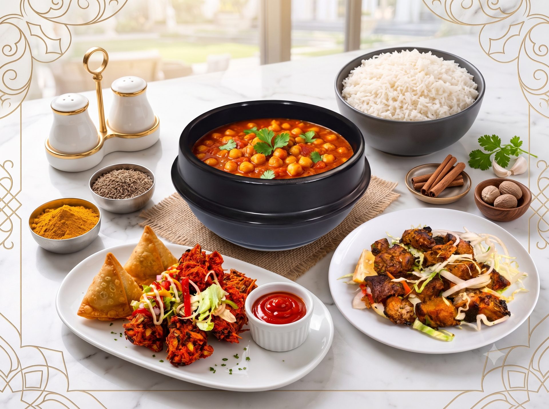Two cuisines, one table